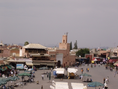 Blick auf den Gauklerplatz in Marrakesch