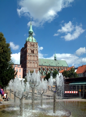 Nikolaikirche Stralsund noch unverbaut die Ansicht