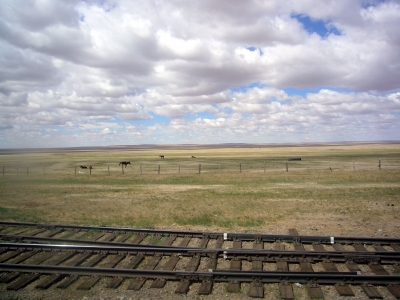 Zugfahrt in der Mongolei