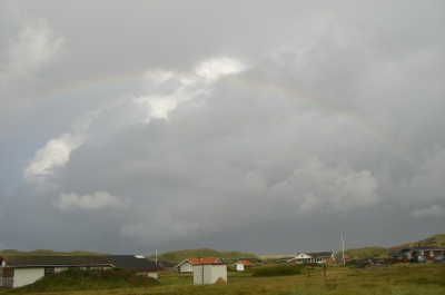 Regenbogen über Argab bei  Hvide Sande -1-