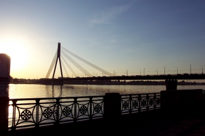 Vansu Brücke in Riga über die (Daugava) Düna