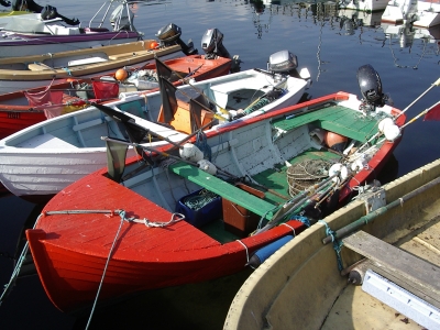 Fischerboote im Hafen auf Bornholm