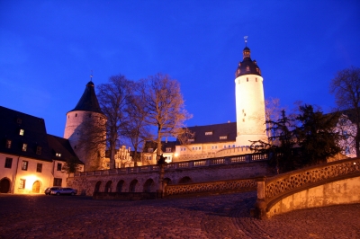 Altenburg-Der Schlosshof am Abend