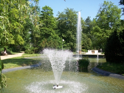 Wasserspiel im Park in Franzensbad