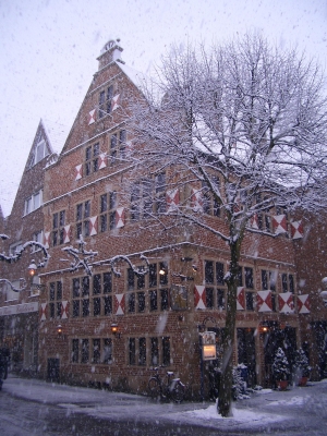Fachwerkhaus im Schnee