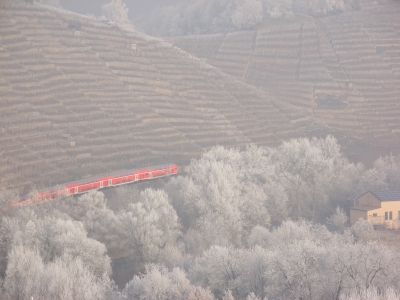Winterlandschaft mit Zug