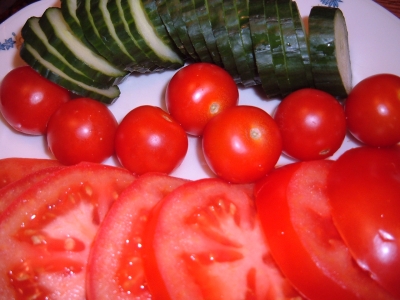 Tomaten und Gurken