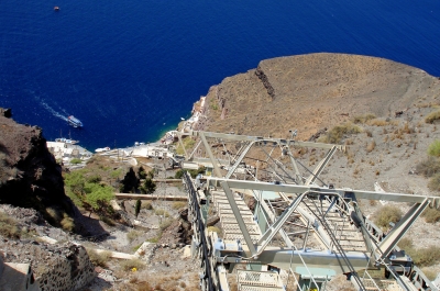 Seilbahn auf Santorin