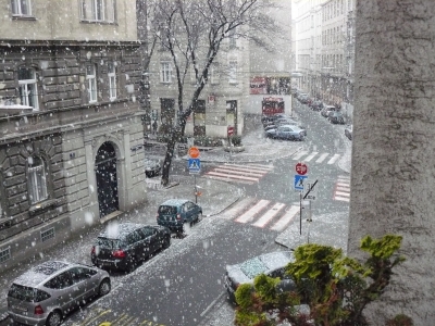 Schnee in Wien zu Silvester