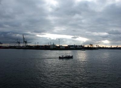 Hafenbild - Elbe vor Tollerort
