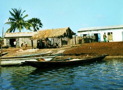 Ein Dorf am Fluss in Gambia