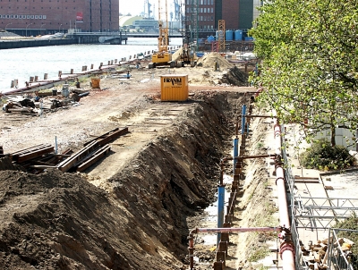 Hafencity - Sandtorkai Baubeginn