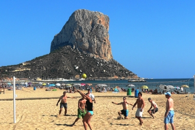 on the beach