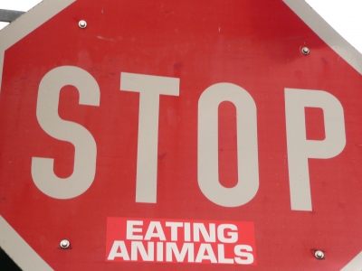 Stop Schild für Vegetarier
