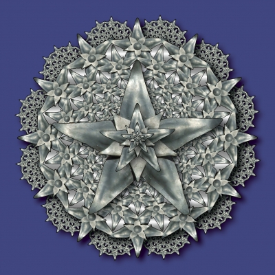 Mandala aus einem Metall-Stern
