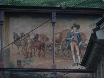 Fassadenmalerei am Schwabentor in Freiburg im Breisgau