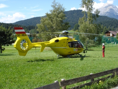Helikopter EC135 Christophorus vor dem Start