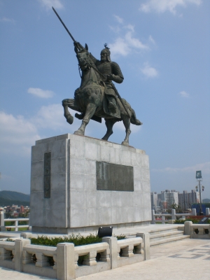 General am Pferd in Gyeongyu, Korea
