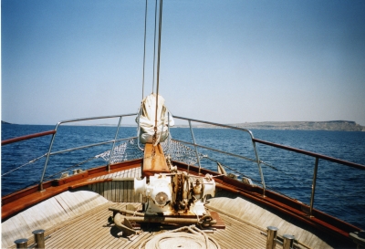 Schiffsdeck im Mittelmeer