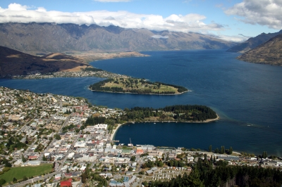 Blick auf Queenstown in Neuseeland