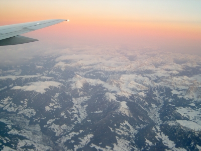 Abenddämmerung über den Alpen