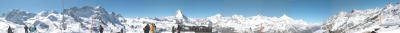 Panoramablick vom Gornergrat auf das Matterhorn bei Zermatt