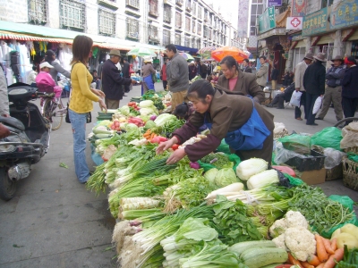 Gemüsemarkt in Lhasa ( Tibet )