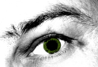 Auge mit Grüner Pupille