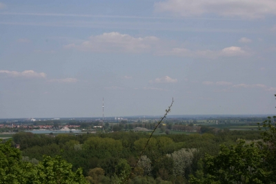 Blick vom Burgrestaurante in Oppenheim auf Frankfurt und Umgebung