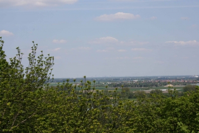 Blick vom Burgrestaurante in Oppenheim auf Frankfurt und Umgebung