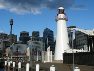 Leuchtturm im Hafen von Sydney