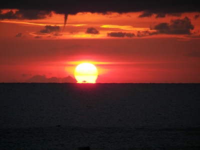 Sonnenuntergang mit Tornado