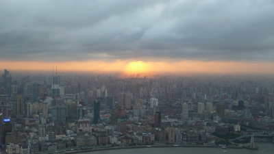 Sonnenuntergang über Shanghai