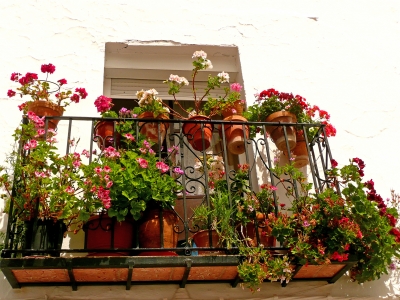Blumiger Balkon