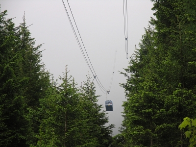 Zugspitzbahn in den Nebel