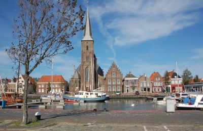 Harlingen vom Stadthafen aus gesehen