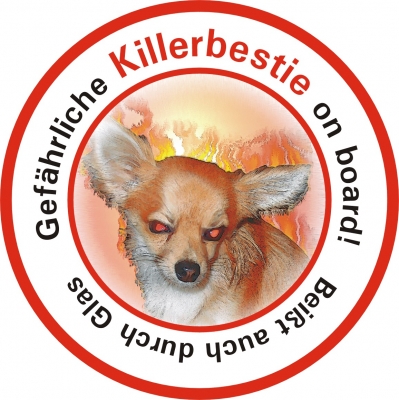 Autoaufkleber Chihuahua Killerhund