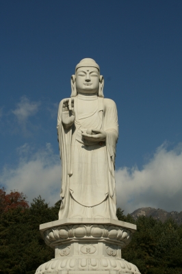 Das ist der grösste stehende Stein Buddha Koreas