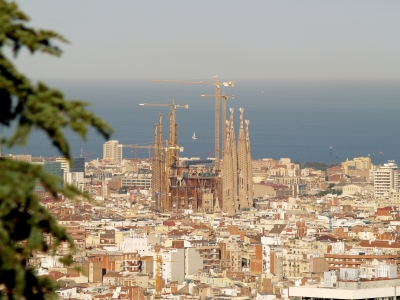 Blick auf Barcelona mit Sagrada Familia