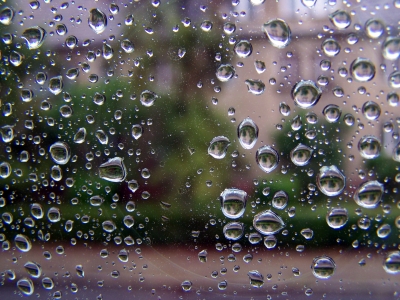 Spiegelung in Regentropfen