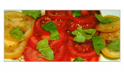 Tomaten mit Basilikum