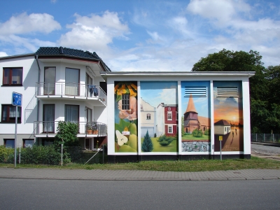 Trafohaus mit Graffiti