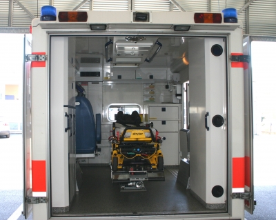 Rettungswagen Blick in den Innenraum