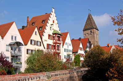 Ulmer Altstadt von der Stadtmauer aus gesehen