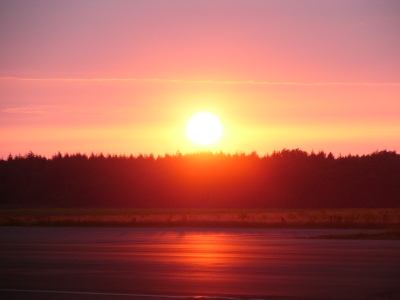 Sonnenuntergang am Airport