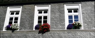 Schieferhausfenster in Remscheid Lennep im Bergischen Land