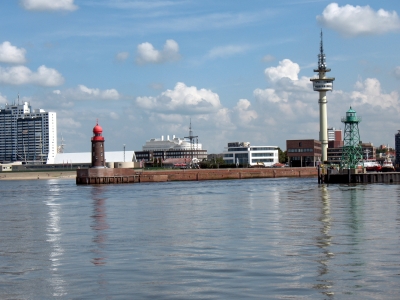 Bremerhaven Leuchttürme an der Hafeneinfahrt