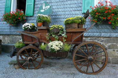 dekorative Kutsche im Vorgarten #2