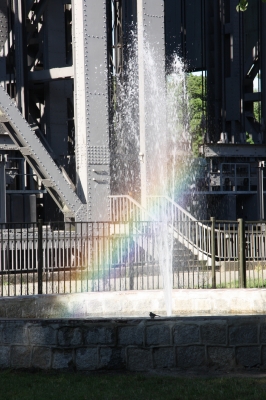 Regenbogen am Schiffshebewerk Niederfinow