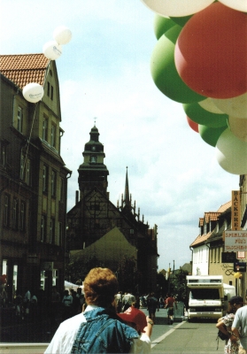 Zeitz, Kalkstrasse - Blick zum Rathaus